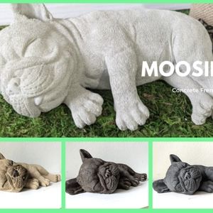 Sleeping Frenchie Puppy Garden Statue